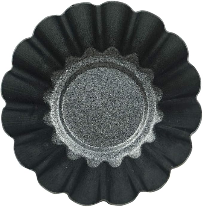 12 Pack Egg Tart Pan, Non-stick Carbon Steel Tartlet Tins, Mini Pie Mould, Muffin Cupcake Pudding Baking Cup Maker - for Pies, Chinese Egg Tart, Cakes (Big Size 3"x 0.9")
