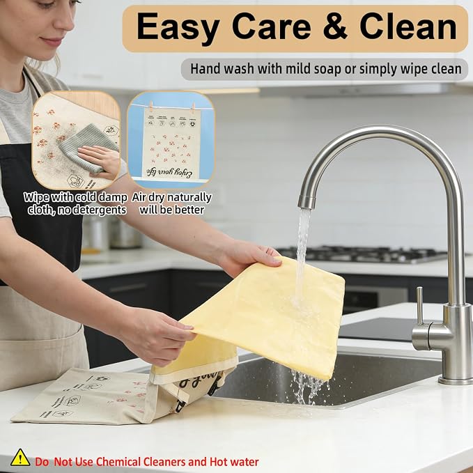 2 Pack Reusable Beeswax Bread Bags for Sourdough, 13"×17" XL Natural Beeswax Bags - Bread Storage Bags to Keep Fresh Longer, 100% Linen Moisture-proof Sourdough Storage Bags, Portable, Easy to Clean