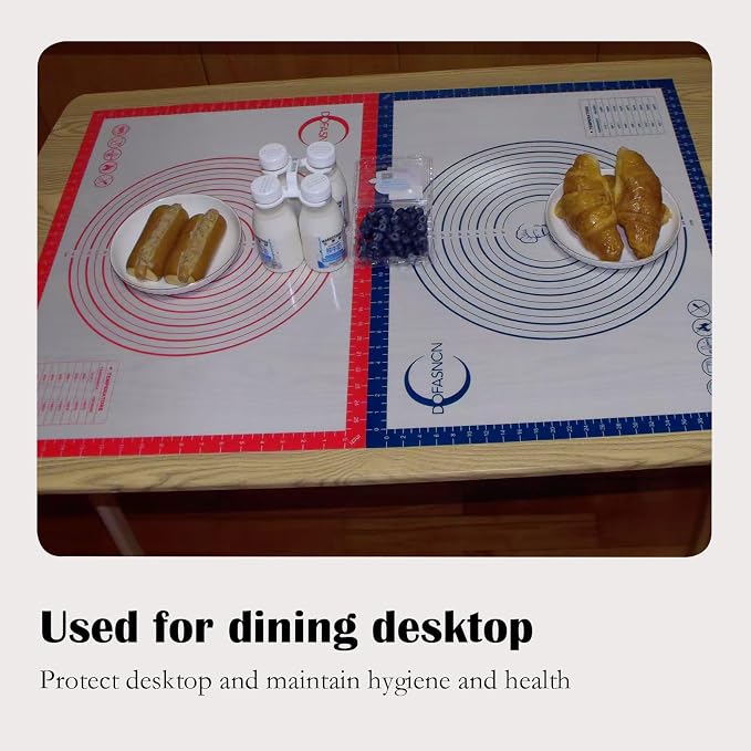 Silicone Pastry Mat for Rolling Dough Non Slip Non Stick Dough Mat for Restaurants & Home Baking (blue, 19.7"x27.6")