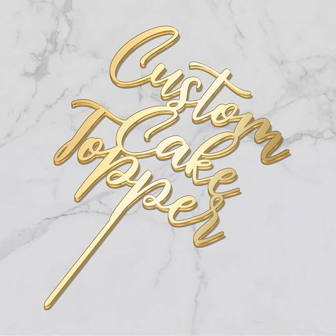 Customized Cake Topper Personalized Text Acrylic Cake Decoration for Birthdays Weddings, Baptisms, or any Occasion (Attena)