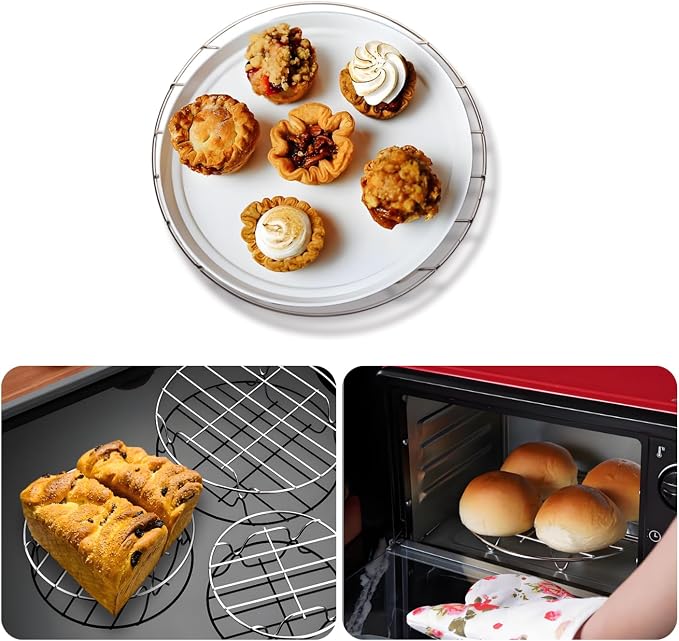 3Pcs 23cm / 9.06" Stainless Steel Round Steamer Racks, 9" Cooling Racks, Steaming Baking Rack for Pressure Cooker, Air Fryer, Canning