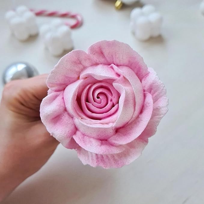 3 Pieces Stainless Steel Extra Large Russian Tulip Icing Tips Kit, Cupcake Dessert Marshmallow Piping Nozzle,2 XXL Russian Flower Tips,1 Medium Petal Tip for Cake Decorations