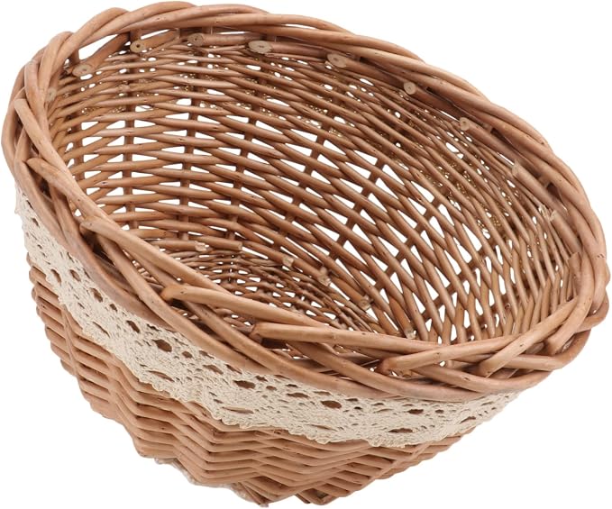 Zerodeko 1Pc Hand Woven Rattan Food Cover Vintage Style Vegetable Protector Dual Use Storage Basket for Kitchen Party Wood Color Design Craftsmanship