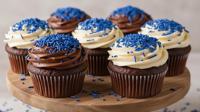 NCS Dark Blue Jimmies Edible Sprinkles – Cupcake, Cake & Cookie Decorations, 7 oz