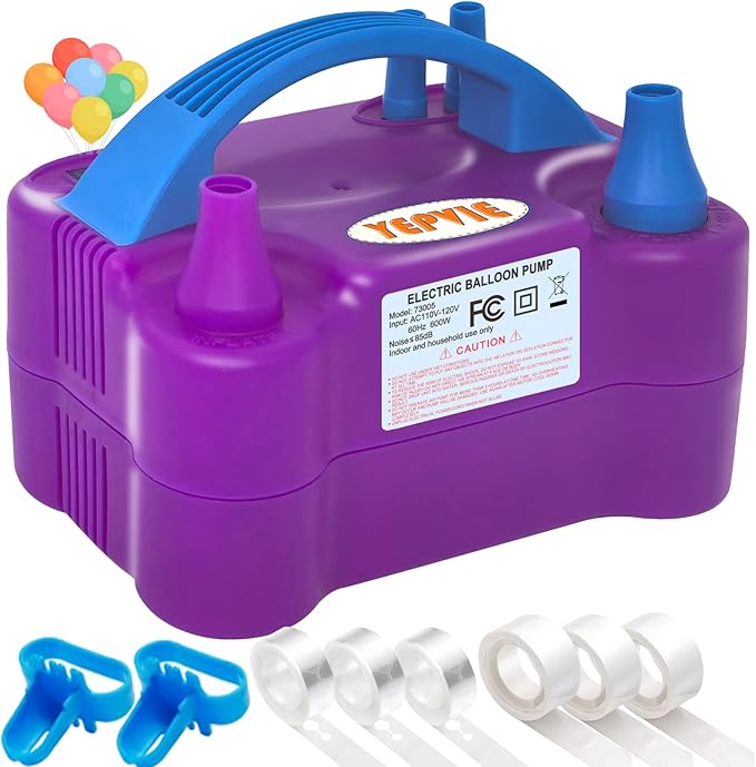 Electric Balloon Pump, Portable 2 Modes Balloon Blower Machine with 14 Balloon Arch Kits, Air Pump for Balloon, Balloon Inflator for Party Decoration