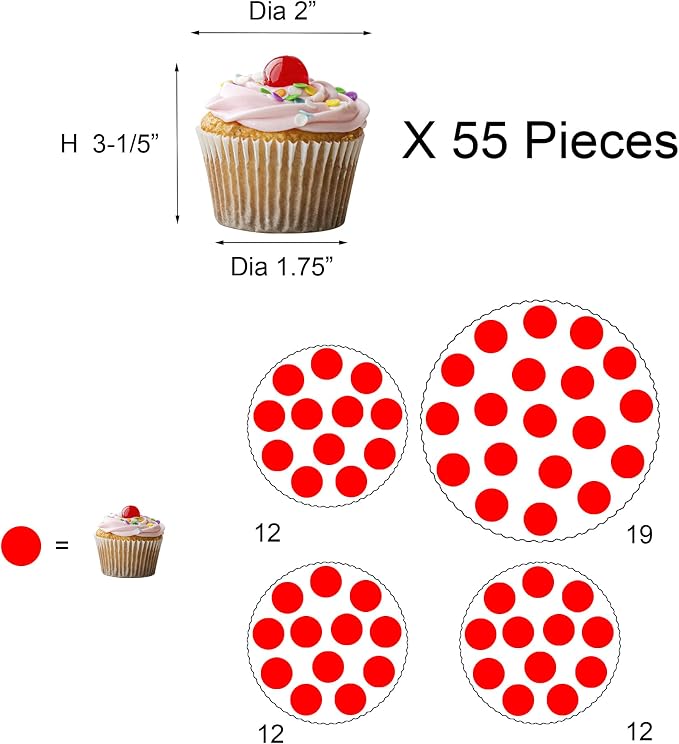 GENMOUS 4 Tiered Beaded Cake and Cupcake Stand Combo for Birthday Party Decor, Rustic Wooden Cupcake Tower Stands for 50 Cupcakes, White Cupcake Tier Stand Display for Wedding Baby Shower Tea Party