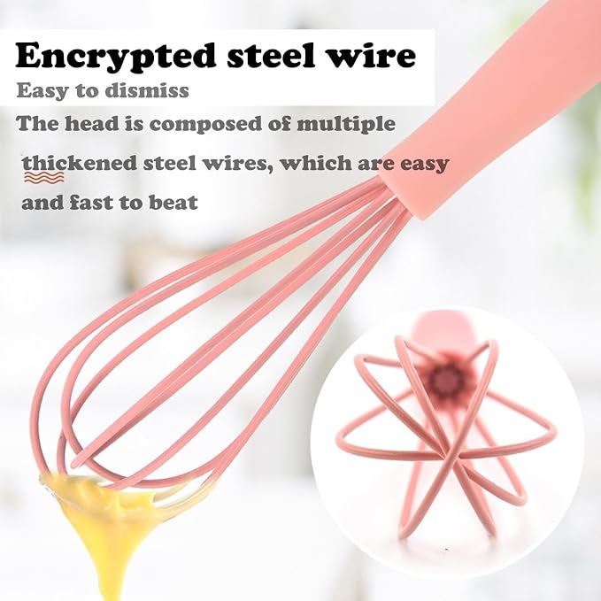 Silicone Whisk 8Pcs Mini Silicone Whisks for Blending Whisking Beating Stirring Cooking and Baking Kitchen Essential Tools