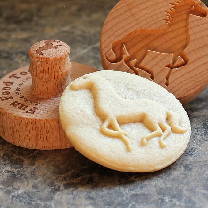 Wood Cookie Stamp, 2.5 Inch (Running Horse CS-131)