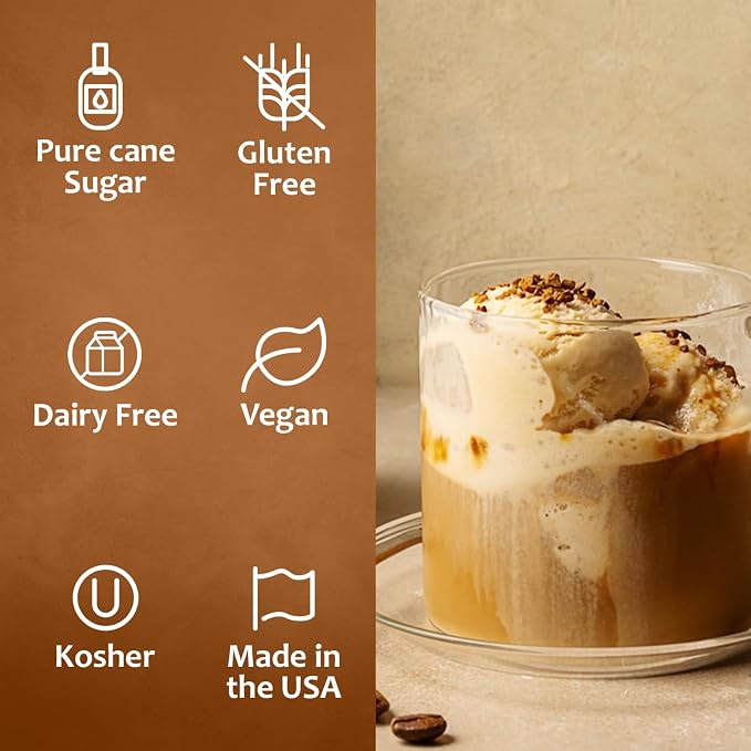 Syruvia Coffee Syrup, Irish Cream Flavored Syrup for Drinks, Lattes, and Desserts – 25.4 fl oz - with Pump