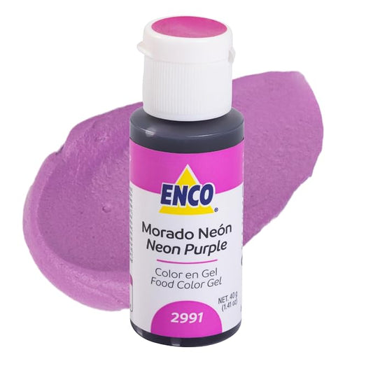 ENCO Food Coloring Gel Neon Purple 1.41 oz (40g) Concentrated, Vegan