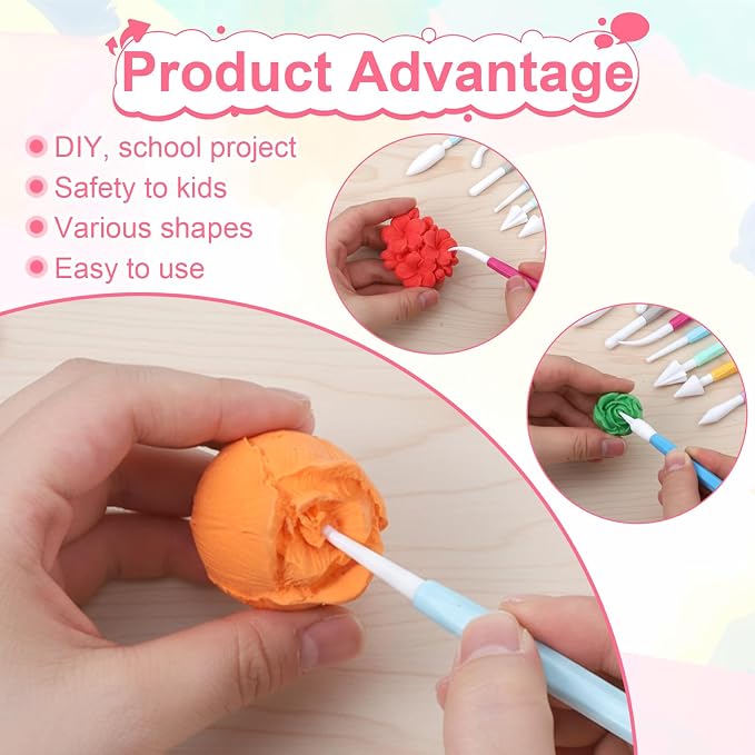 cobee 3 Set Air Dry Clay Tools, Fondant Sculpting Tool Set, Polymer Clay Tools for Modeling Decorating Tool, Clays Sculpting Sets for Cookie Cake Decorating, Sugarcraft Sculpture Pottery