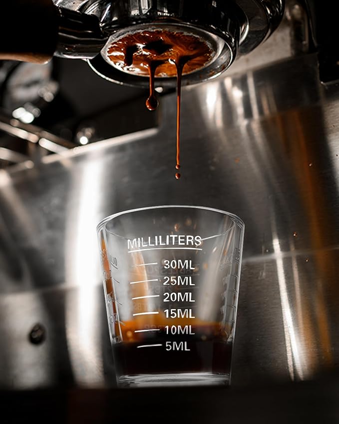 SAIAOKJ Shot Glasses Measuring Cup Set 2PACK Espresso Shot Glasses Liquid Heavy Glass 26-Incremental Measurement 1 OZ, 2 TBS, 6 TSP, 30 ML Kitchen Tools (White)