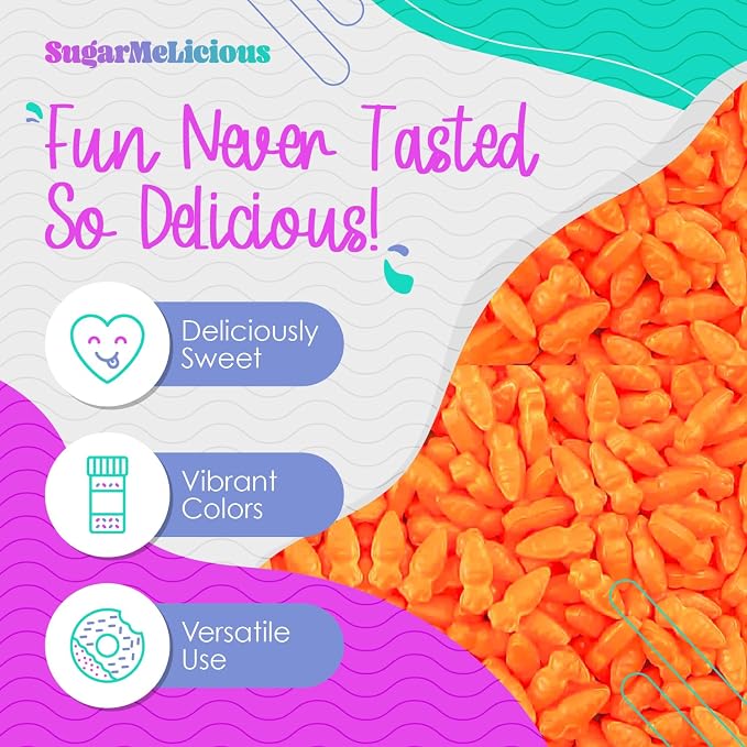 SugarMeLicious Pumpkin Sprinkles, Fall Harvest Edible Sprinkles for Halloween, and Thanksgiving, Decorating Pumpkin Shaped Sprinkle Mix for Baking Treats (3 oz)