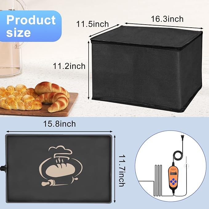 Bread Proofer Mat with Warming Box, Winter Sourdough Dough Proofing Box, for Bread Making,Sourdough Warmer,Yogurt