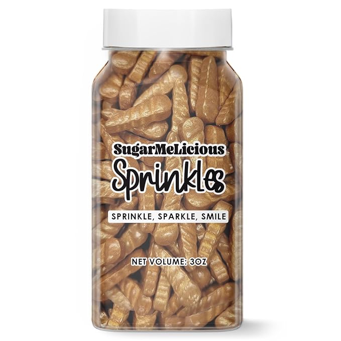 SugarMeLicious Gold Unicorn Horns Sprinkles, Edible Decorations for Cakes Cupcakes Cookies and Desserts (3 Ounce)