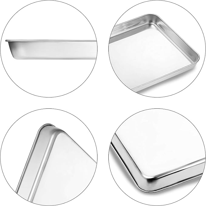 Baking Sheets Set of 2, Bastwe 20 inch Stainless Steel Bakeware Baking Pans, Healthy & Nontoxic & Rustproof & Easy Clean & Dishwasher Safe