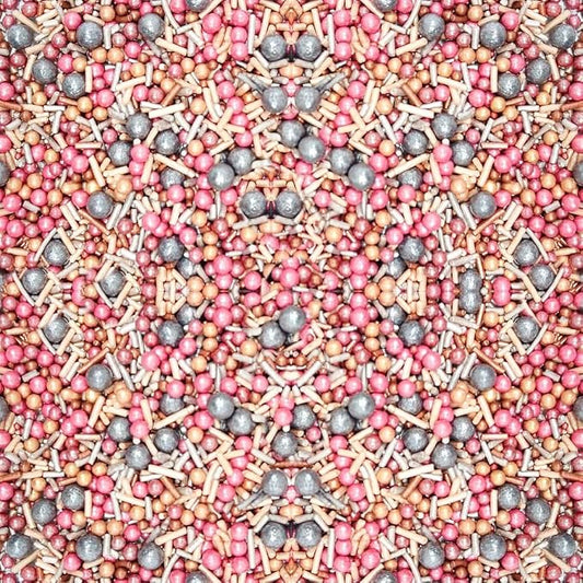Confect Fusion Sprinkle Mix – Pink & Silver Sprinkles with Metallic Sugar Pearls – Edible Cake Decorations for Cupcakes, Cookies & Desserts – Baking Toppings | Vegan, Gluten-Free, Soy-Free, Dairy-Free, Palm Oil-Free – 4.2 Oz
