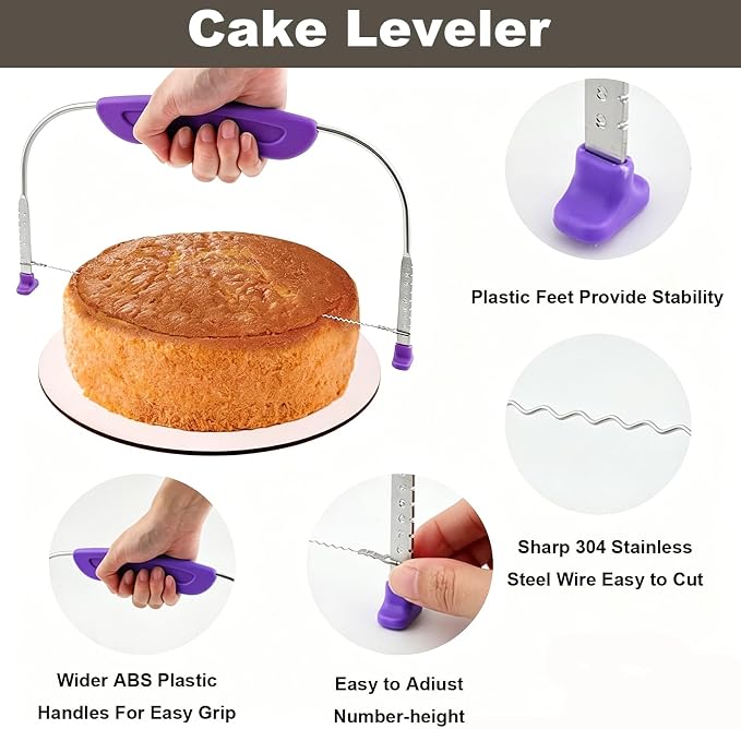 Cake Decorating Supplies Kit with 12" Aluminum Rotating Cake Turntable Stand, Professional Baking Tools, Cake Leveler, Spatulas & Scrapers, Complete Kit for Birthday & Wedding Cakes(74Pcs)