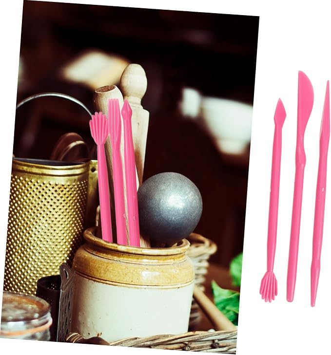 VILLCASE 6sets Clay Modeling Tools for Crafts and Cake Decoration Plastic Fondant Sculpture Pens for Projects for Boys and Girls and Creative Fun