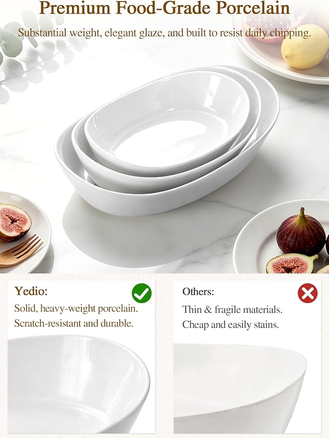 3 Tier Fruit Bowl for Kitchen Counter, No Assembly Required Ceramic Fruit Basket with Metal Stand, Tiered Fruit Stand for Countertop for Fruit, Veggies, Snacks, Cake & Desserts