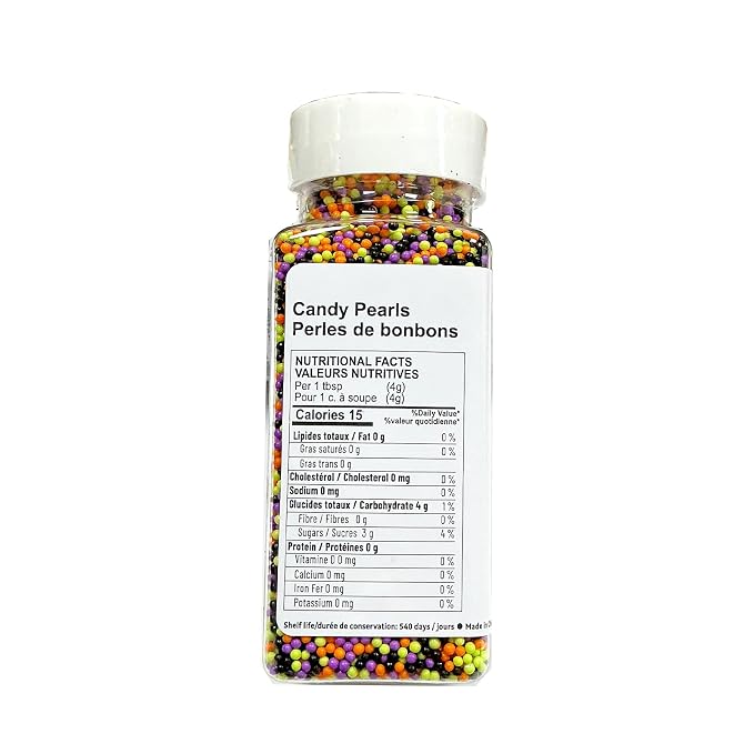 Homipooty Halloween Nonpareils Sprinkles for Cake Decorations 110g/3.88oz 2mm Mini Purple Black Orange Green Pearl Sprinkles Cupcake Topper and Cake Decorations Supplies