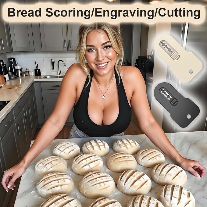 Bread Lame Scoring Tool Retractable Magnetic 2 Pack Sourdough Scorer with 10 Stainless Steel Blades / Razor for Professional Bakery Artisan Breads Making Sour Dough Cutter Knife Baking Accessories