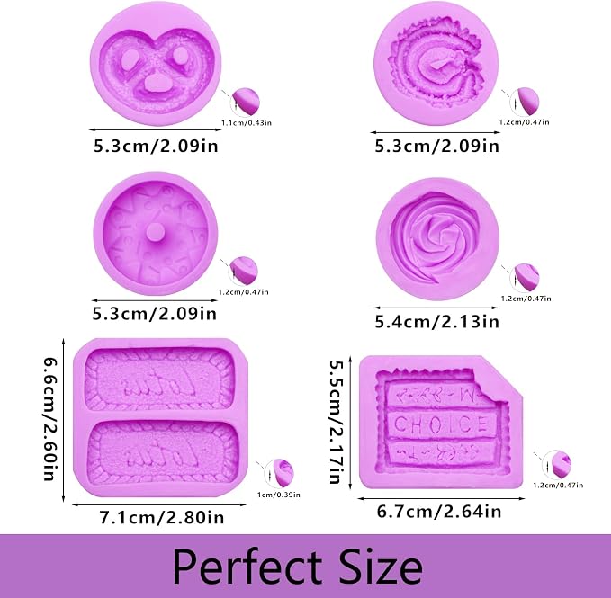 Infovox Silicone Cookie Mold Donut Caramel Cookie Chocolate Molds Cake Decoration Cupcake Topper Candy Butter Sugar Craft Jelly Mousse Gum Paste Clay Resin