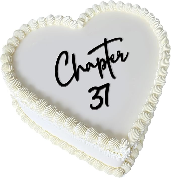 Chapter 37 Cake Topper for Women, 37th Birthday Cake Decoration, Black Acrylic Script Flat Cake Topper, Milestone Birthday Cake Decor for Her, Elegant Minimalist Style (chapter 37)