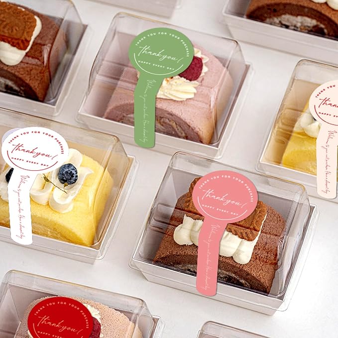 300pcs Multicoloured Handmade Food Baking Label Stickers for Baked Goods Packaging (Styled)