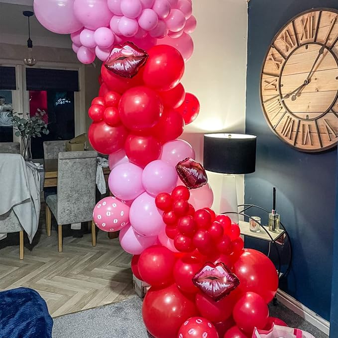 Voircoloria 130pcs Red Balloons Different Sizes 18" 12" 10" 5" Party Latex Balloons for Valentine's Day Birthday Christmas Baby Shower Wedding Anniversary Party Decorations