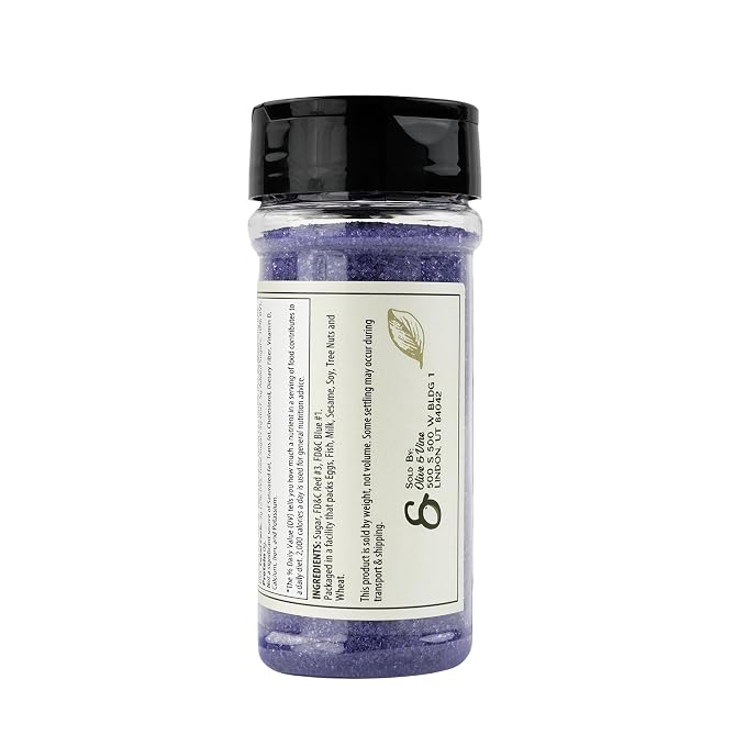 Olive & Vine Purple Sanding Sugar, Sweet Finish, For Baking & Decorating, Rich Tradition, Authentic Taste, For Global Recipes (7.2 Ounce)