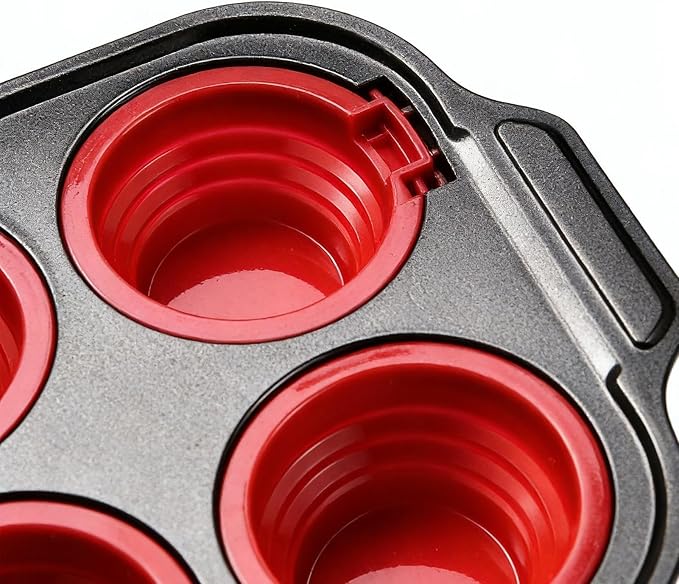 Silicone Muffin Pans - Easy Release Reusable, Cupcake Baking Tray, Donut Mold Set, Oven Air Fryer Pan With Nons Stick Flexible Design | Silicone Muffin Pans For Breakfast Cooking Dessert Treat Cupcake
