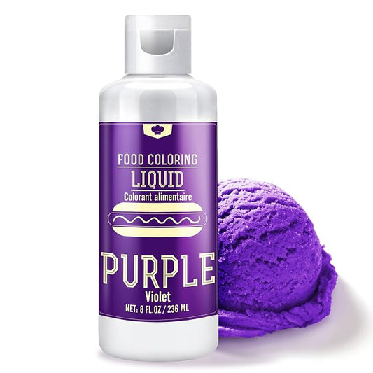 Food Coloring for Halloween - 240ml Liquid Vivid Food Coloring for Baking, Cake, Icing, Cookie, Fondant and Macaron - Tasteless Concentrated Food Color Dye for DIY Soap Making and Crafts (Purple)