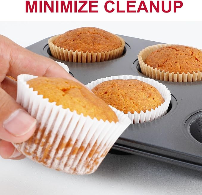 Caperci 300pcs Mini Cupcake Liners for Baking - White Greaseproof Paper Muffin Baking Cups for Wedding Birthday Party Baby Shower Festivals (White)