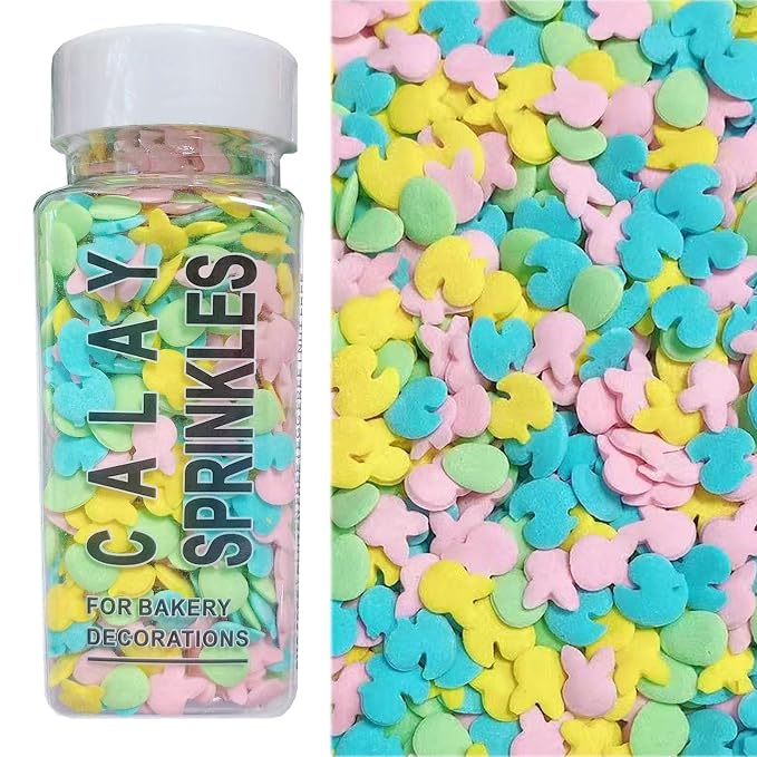 PhilaeEC Bunny Egg Confetti Sprinkles Edible for Cake Decoration Pastel Spring Easter Sprinkles Baking Cookie Cupcake Toppers Decoration Christmas Vanlentine Easter Supplies
