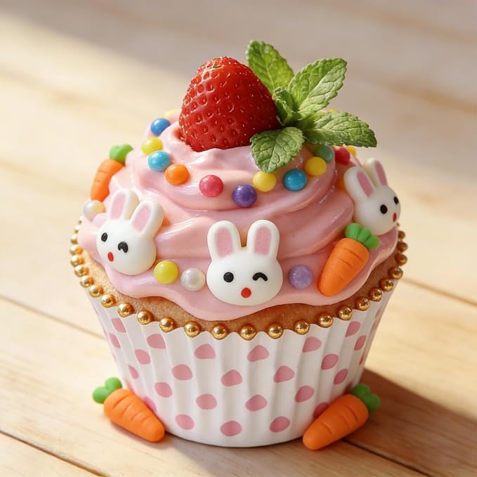 Sentovac Easter Sprinkles Pastel Nonpareils Jimmies Bunny Carrot Egg Mix Edible Sprinkle for Cake Decorating Candy Cookie Baking Decorations Spring Easter Supplies