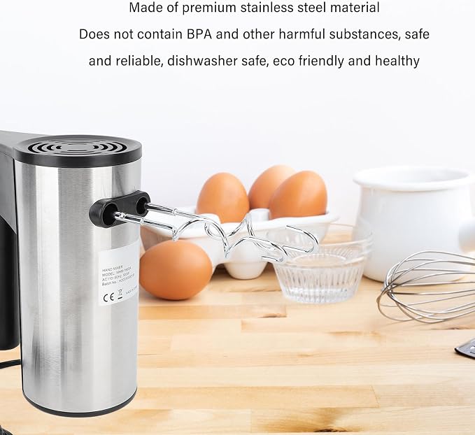 Haofy 500W Hand Mixer with Turbine Boost, 5 Speed Electric Food Beater for Whipping Mixing Baking Cake Dough, Stainless Steel Kitchen, US Plug 110V
