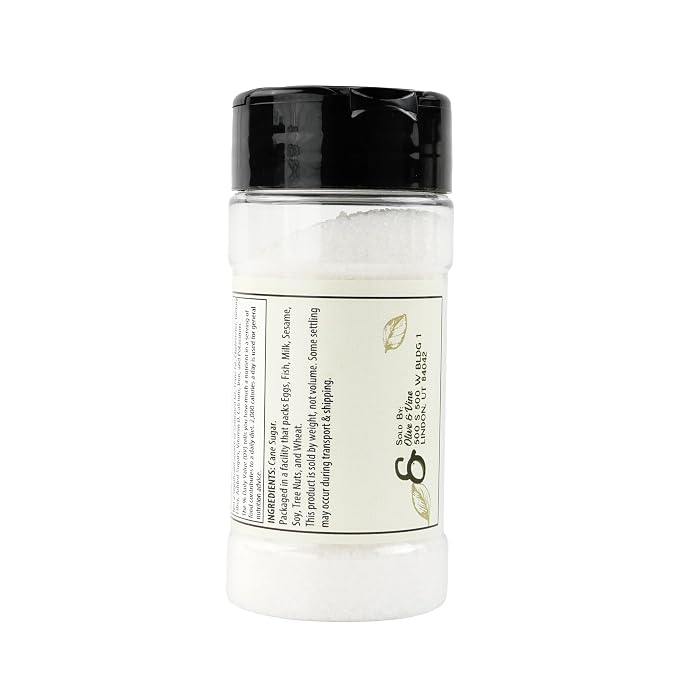 Olive & Vine Cane Sugar, Sweet Flavor, For Baking & Beverages, Rich Tradition, Authentic Taste, For Global Recipes (4.32 Ounce)