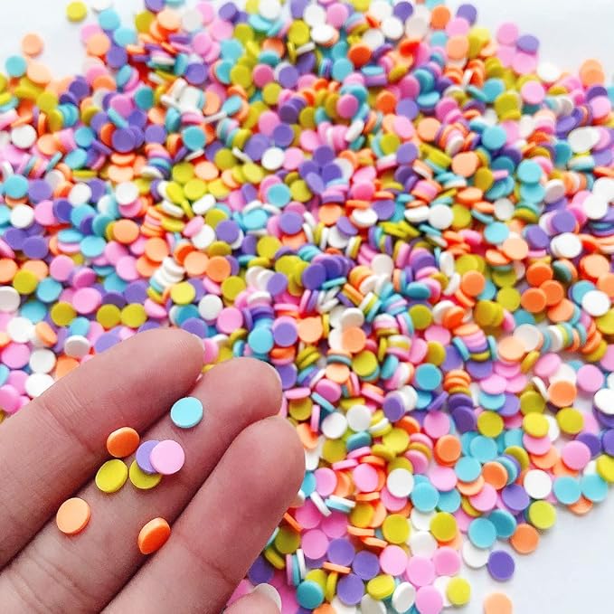 EHOPE 100G Fake Sprinkles Polymer Sprinkles Faux Sprinkles Resin Sprinkles Clay Sprinkles For Resin Fake Candy Sprinkles for Nail Art DIY Crafts Cake Phone Case (100G Round-8)