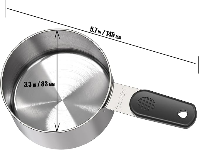 DOTINGHUX 1 Cup Magnetic Grips Stainless Steel Measuring Cup -1PCS