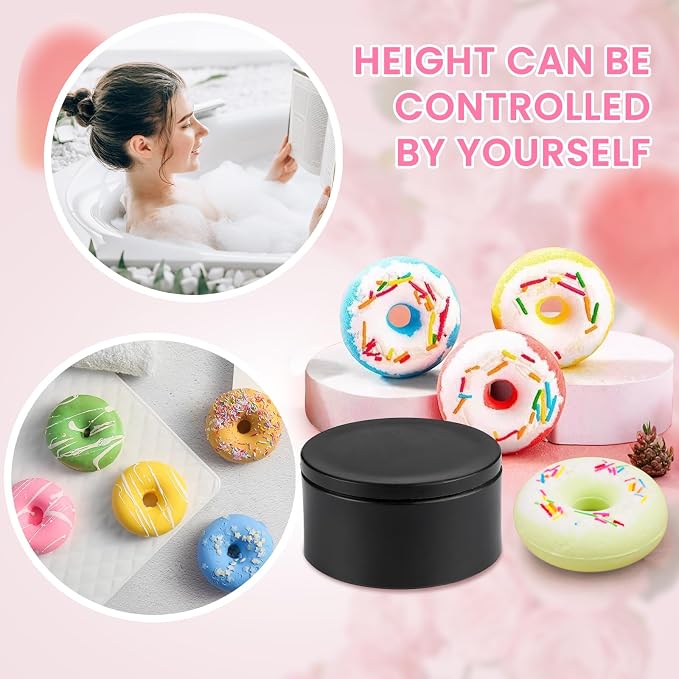 2.5inch Round Soap Shampoo Bar Mold, 3D Plastic Solid Bath Bomb Shower Steamer Press Molds for Making Shampoo Bars, Shower Steamers, Soaps, Bath Bombs, DIY Making Supplies (Doughnut)