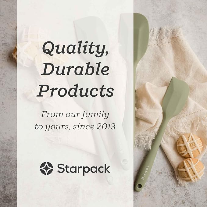 Starpack 'Scrape & Stir' Silicone Spatula (8.5 Inches) - Heat Resistant Spatula Set 600°F - Food Grade Kitchen Spatulas - Nonstick Baking and Cooking Spatula - LFGB Grade Rubber Spatula Set