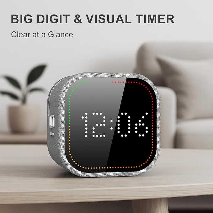 REACHER Fast Custom Pomodoro Timer Cube, Productivity Timer for ADHD | Fast Custom, Silent Mode, Vibrate Reminder, Adjustable Beeps, Magnetic Base, Visual Countdown, Study, Kitchen, Classroom