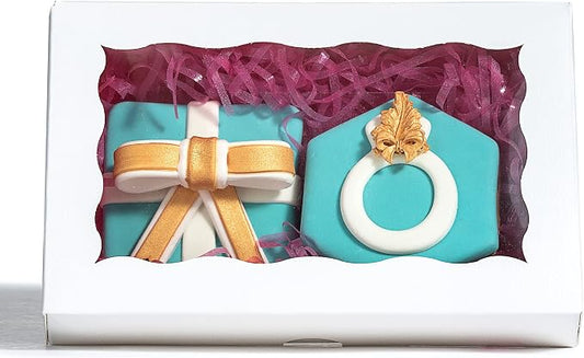 RomanticBaking 100 Pack Auto-Popup 7 x 4 3/8 x 1 1/2 Cookies boxes for 2 Macaron Boxes White Chocolate Covered Ore Boxes Pastry Boxes Cakesickle Boxes Bakery Boxes with Window