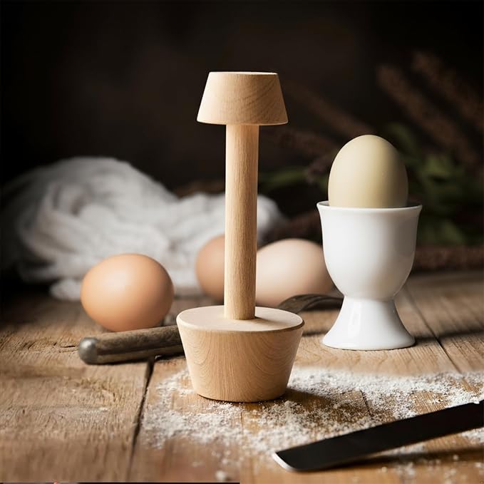 Tamper Pastry Tamper Tool, Double Side Wooden Egg Tampers Mold, Tart Molds for Kitchen Party Baking Tools Pie Tart and Quiche Pans