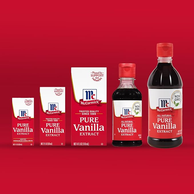 McCormick All Natural Pure Vanilla Extract (Made with Madagascar Vanilla Beans), 4 fl oz