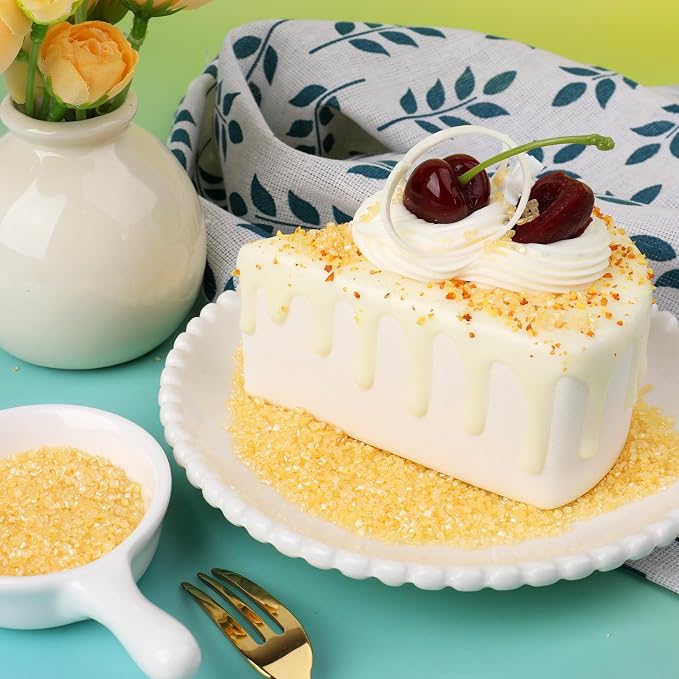 Yellow Sanding Sugar Sprinkles, 4.6 oz Edible Sparkling Sugar Crystals for Baking Topping, Cupcakes, Cookies, Ice Cream & Cake Decorating, Wedding Party Easter Christmas Supplies