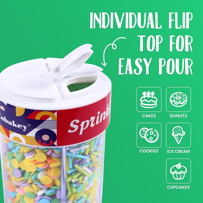 Easter Sprinkles Edible Sprinkle Mix Spring Shape Pastel Sprinkles Green Jimmies Nonpareils Sanding Sugar Confetti for Cake Decorations Baking Ice Cream Cookies Cupcake Topper 6.5 ounces