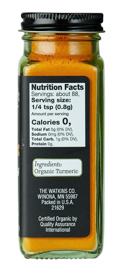 Watkins Organic Turmeric, 2.4 Ounce Jar, 3-Pack