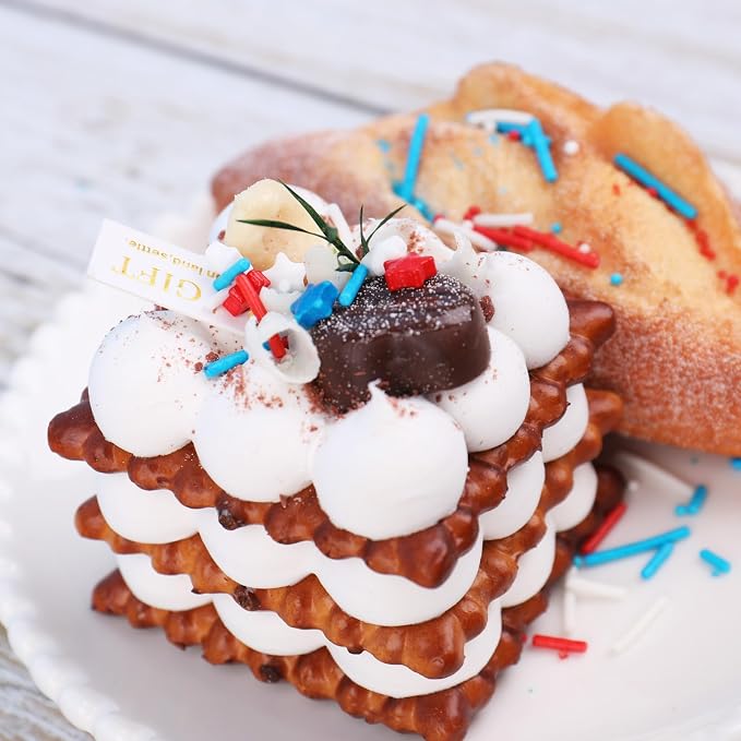 Red White and Blue Sprinkles - 6.53oz Patriotic 4th of July Sprinkles for Cake Decorating, Jimmies Nonpareils Stars Sanding Sugar Mix, Edible Cake Sprinkle for Baking Decor, Cookie, Cupcake, Ice Cream